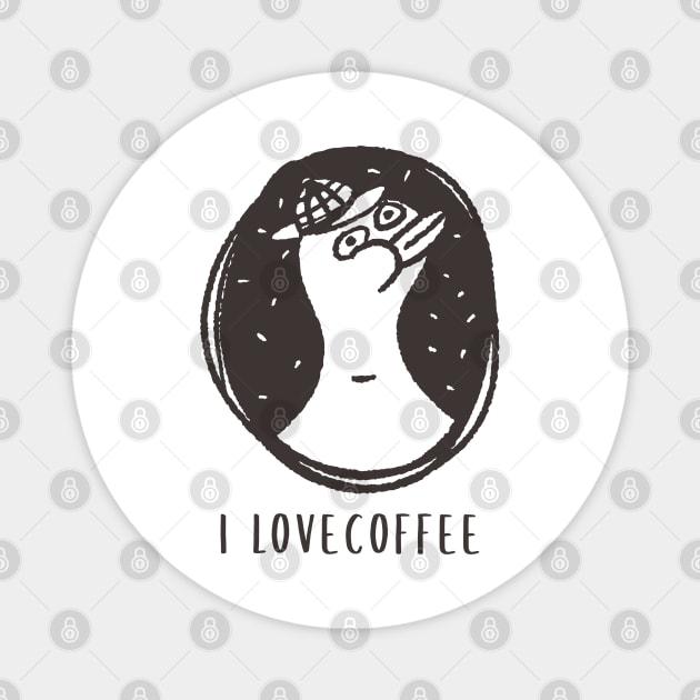 i love coffee cute Duck Magnet by AA